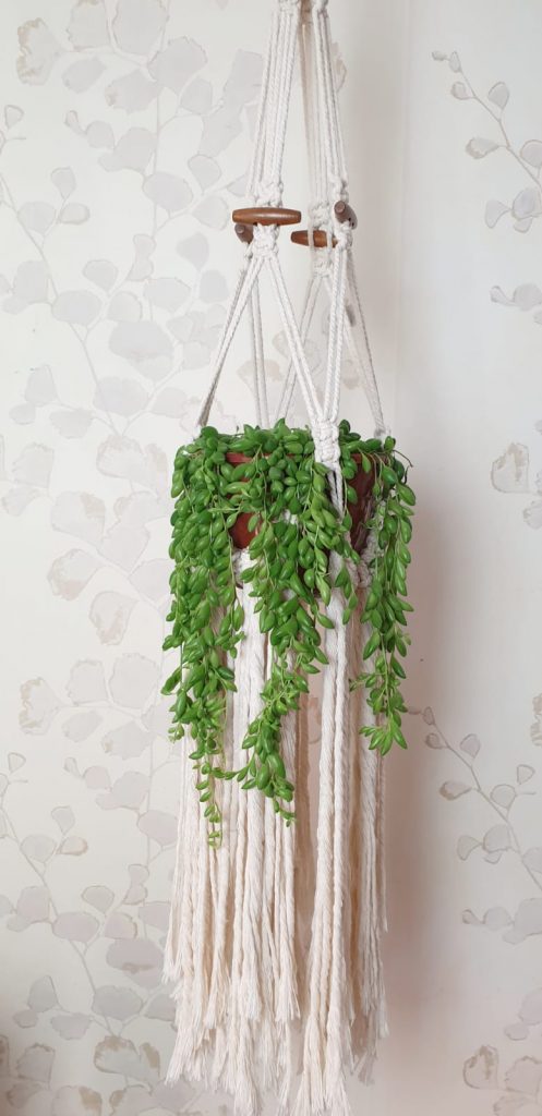 Macetero de macrame - decoración con plantas