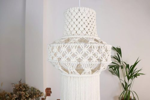 Lámpara de macramé Memory diseño artesanal hecho a mano interiorismo diseño de interiores