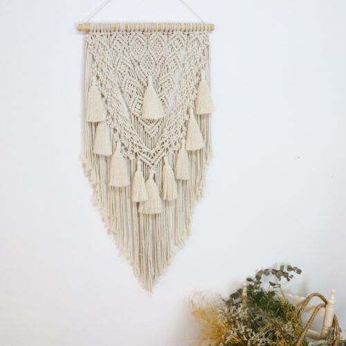 Tapiz de macramé MACRAM,  Decoración de pared, mural decorativo boho, cuerda de algodón 100% diseño sostenible, orgánico, biodegradable(bajo pedido)