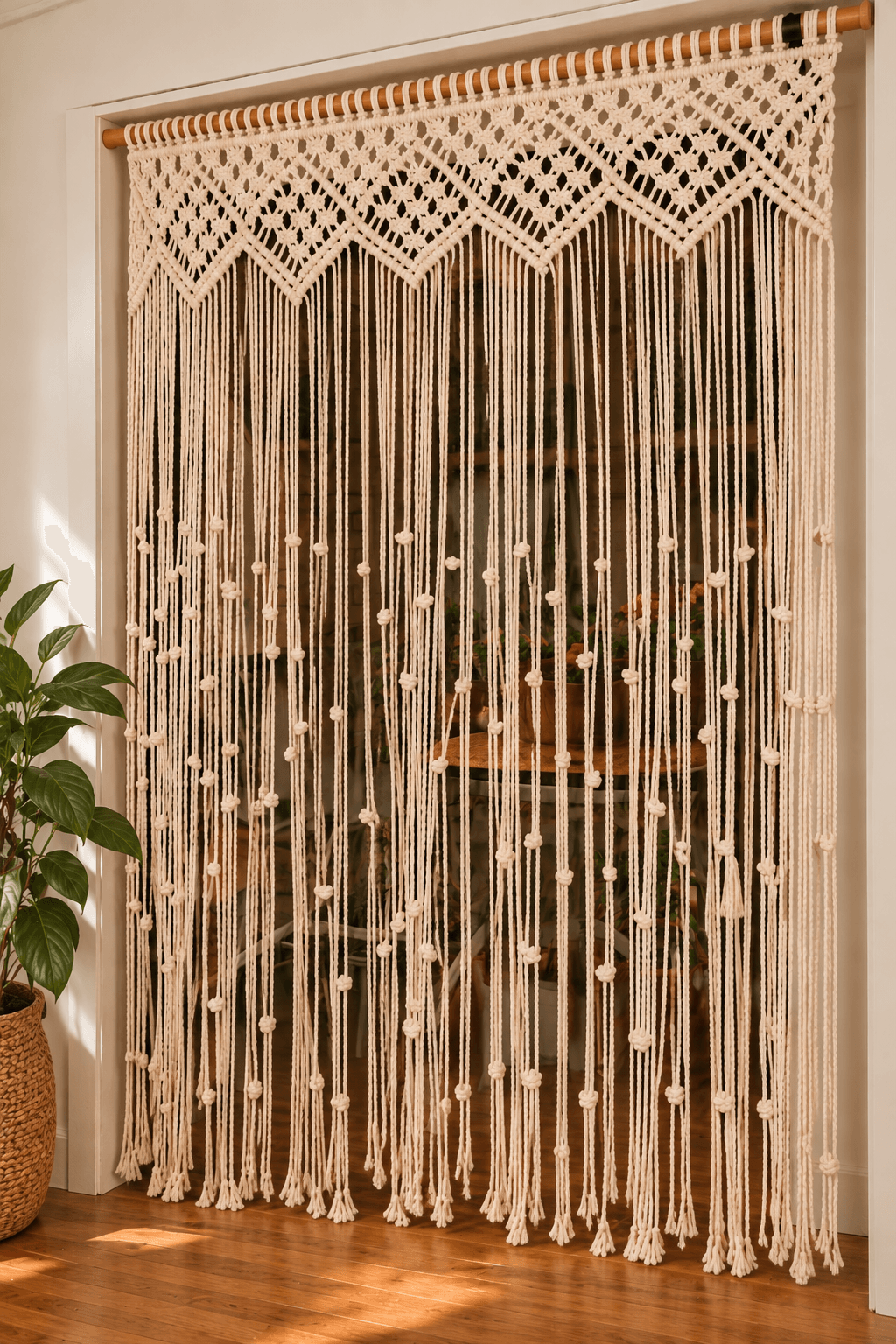 CORTINA DE MACRAMÉ OLIVA - Imagen 3