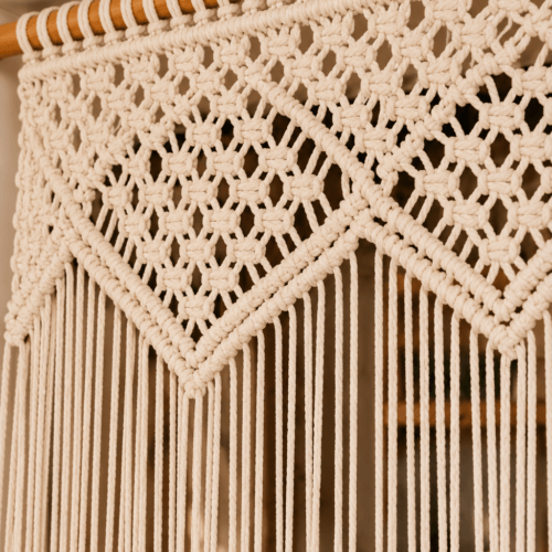 CORTINA DE MACRAMÉ HECHO A MANO