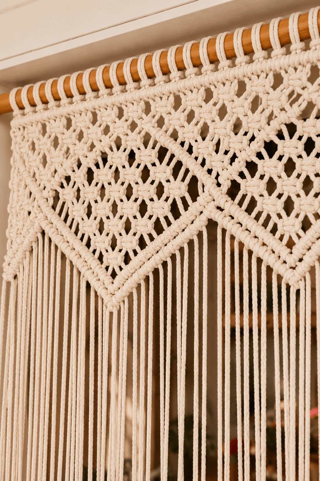 CORTINA DE MACRAMÉ HECHO A MANO