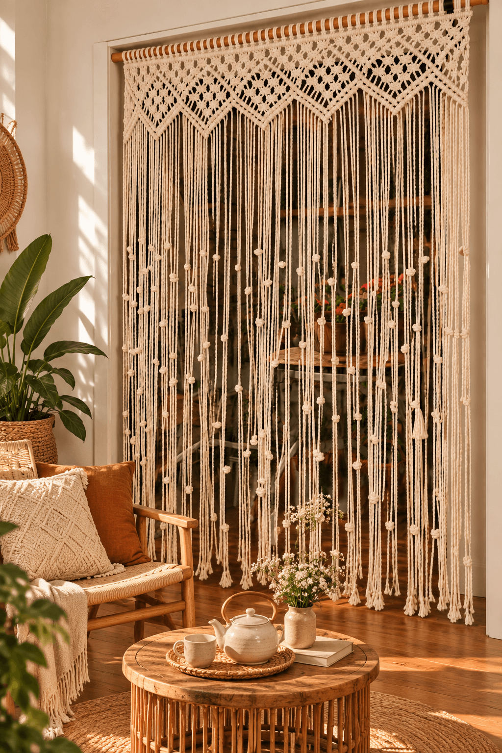 CORTINA DE MACRAMÉ OLIVA - Imagen 4