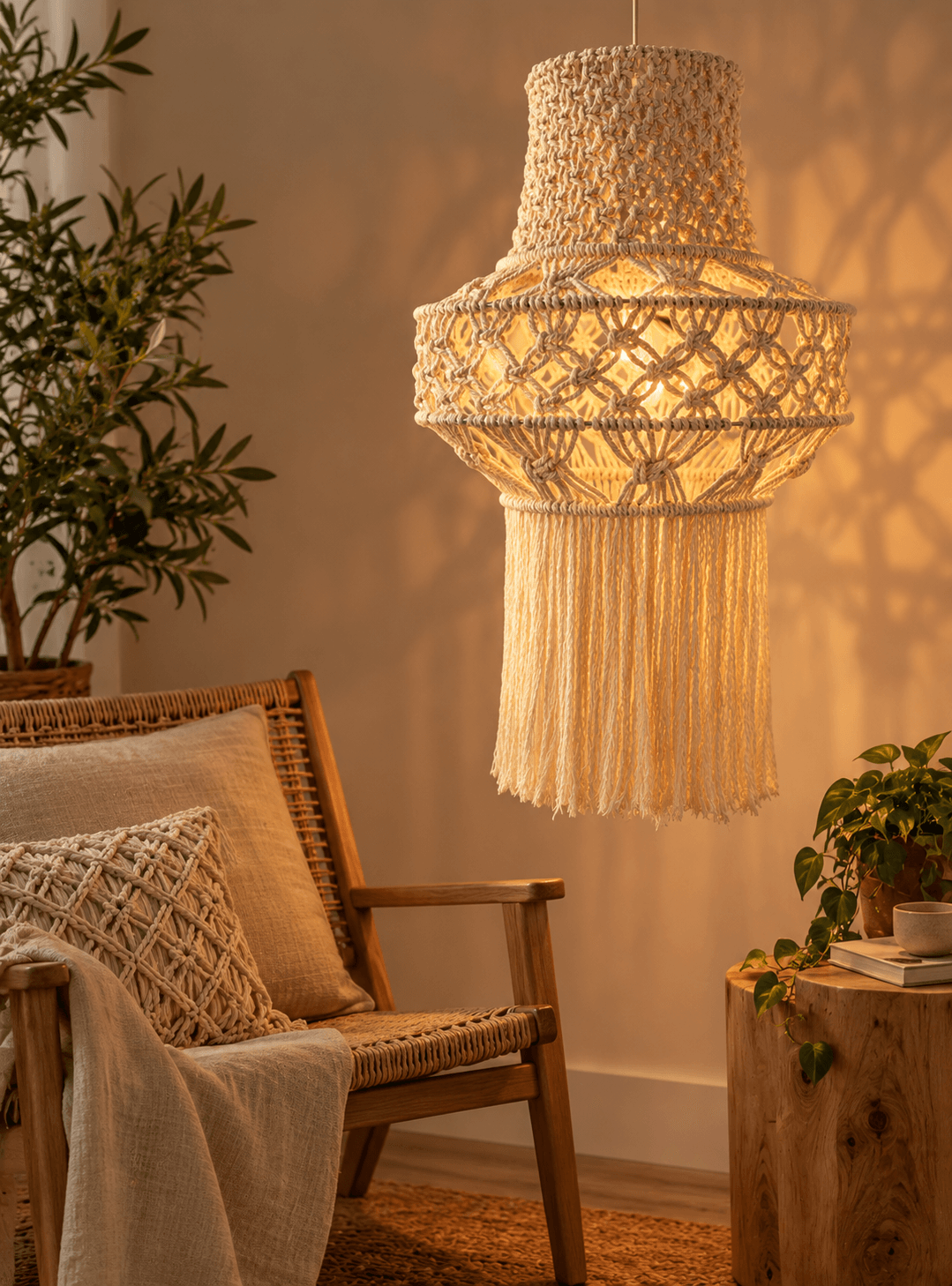 LÁMPARA MACRAMÉ TIERRA - Imagen 4